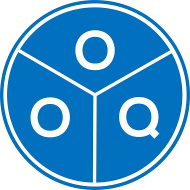 Beyaz arka planda OOQ harfi logo tasarımı. Yaratıcı yuvarlak harf logosu kavramı. OOQ harf tasarımı.