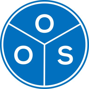 Beyaz arka planda OOS harf logosu tasarımı. OOS yaratıcı daire harfi logosu konsepti. OOS harf tasarımı.