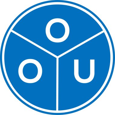 Beyaz arka planda OOOU harf logosu tasarımı. Yaratıcı yuvarlak harf logosu kavramı. Mektup tasarımı.