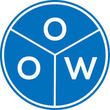 Beyaz arka planda OOOW harf logosu tasarımı. Yaratıcı yuvarlak harf logosu konsepti. OOOW harf tasarımı.