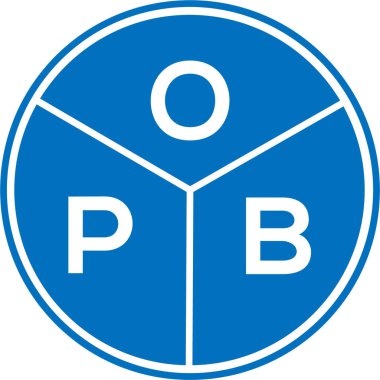 Beyaz arka planda OPB harfi logo tasarımı. OPB yaratıcı daire harf logosu konsepti. OPB harf tasarımı.