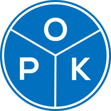 Beyaz arkaplanda OPK harf logosu tasarımı. OPK yaratıcı daire harf logosu konsepti. OPK harf tasarımı.