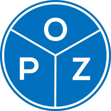 Beyaz arka planda OPZ harfi logo tasarımı. OPZ yaratıcı daire harfi logosu konsepti. OPZ harf tasarımı.