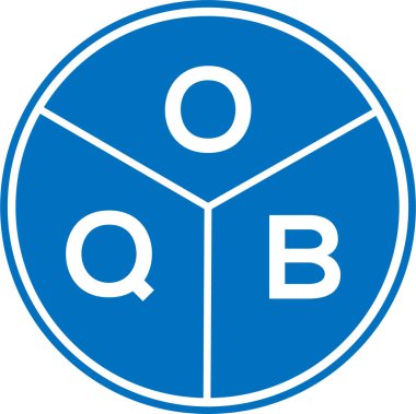 Beyaz arka planda OQB harfi logo tasarımı. OQB yaratıcı daire harfi logosu konsepti. OQB harf tasarımı.