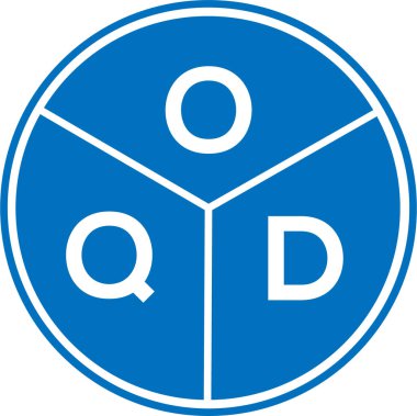 Beyaz arka planda OQD harf logosu tasarımı. OQD yaratıcı daire harfi logosu konsepti. OQD harf tasarımı.