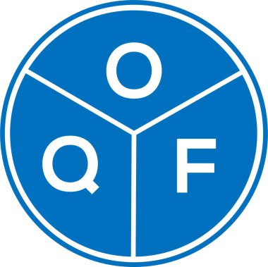 Beyaz arka planda OQF harf logosu tasarımı. OQF yaratıcı daire harfi logosu konsepti. OQF harf tasarımı.