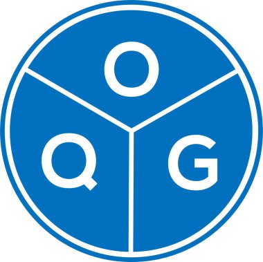 Beyaz arkaplanda OQG harf logosu tasarımı. OQG yaratıcı daire harfi logosu konsepti. OQG harf tasarımı.