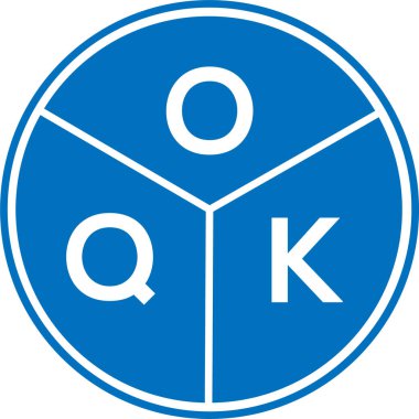 Beyaz arka planda OQK harf logosu tasarımı. Tamam, yaratıcı daire harfi logosu konsepti. Tamam. Harf tasarımı.