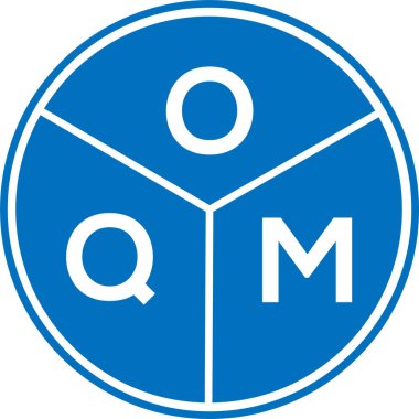 Beyaz arkaplanda OQM harf logosu tasarımı. OQM yaratıcı daire harfi logosu konsepti. OQM harf tasarımı.