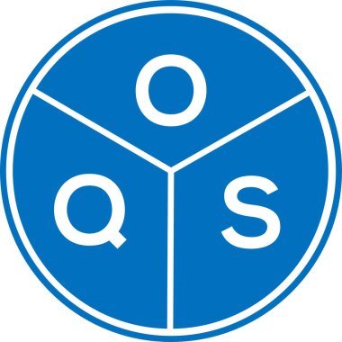 Beyaz arka planda OQS harf logosu tasarımı. OQS yaratıcı daire harfi logosu konsepti. OQS harf tasarımı.