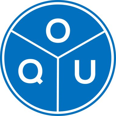 Beyaz arka planda OQU harf logosu tasarımı. OQU yaratıcı daire harfi logosu konsepti. OQU harf tasarımı.