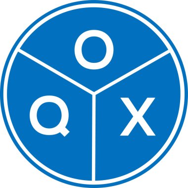 Beyaz arkaplanda OQX harf logosu tasarımı. OQX yaratıcı daire harfi logosu konsepti. OQX harf tasarımı.