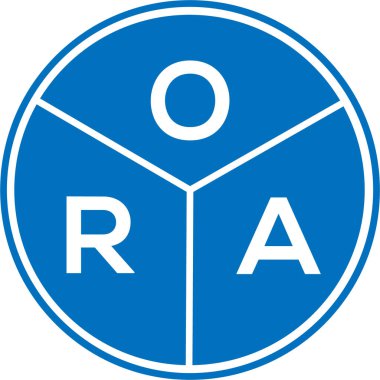 Beyaz arkaplanda ORA harf logosu tasarımı. ORA yaratıcı bir daire harfi logosu. ORA harf tasarımı.