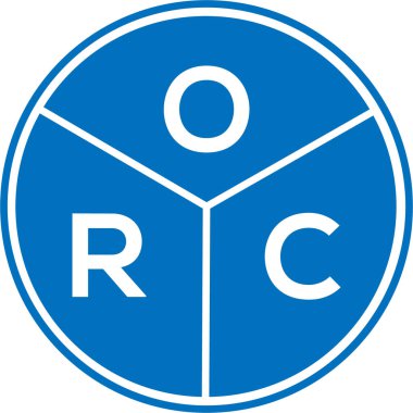 Beyaz arkaplanda ORC harf logosu tasarımı. ORC yaratıcı daire harfi logosu konsepti. ORC harf tasarımı.