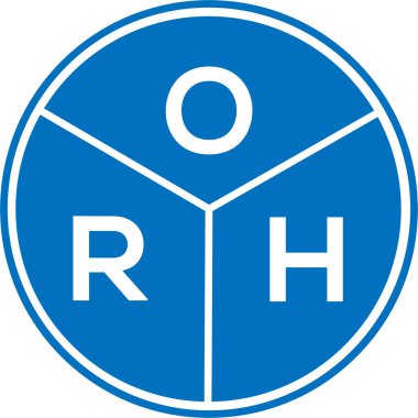 Beyaz arkaplanda ORH harf logosu tasarımı. ORH yaratıcı daire harfi logosu. ORH harf tasarımı.
