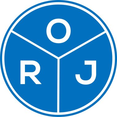 Beyaz arka planda ORJ harf logosu tasarımı. ORJ yaratıcı daire harfi logosu konsepti. ORJ harf tasarımı.