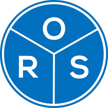 Beyaz arkaplanda ameliyathane harfi logosu tasarımı. Ameliyathane yaratıcı daire harfi logosu. ORS harf tasarımı.