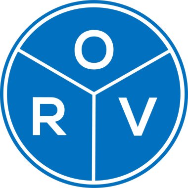 Beyaz arkaplanda ORV harf logosu tasarımı. ORV yaratıcı daire harfi logosu konsepti. ORV harf tasarımı.