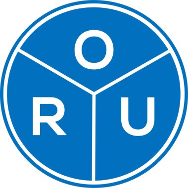 ORU 'nun beyaz arka planda harf logosu tasarımı. ORU yaratıcı daire harfi logosu konsepti. ORU harf tasarımı.