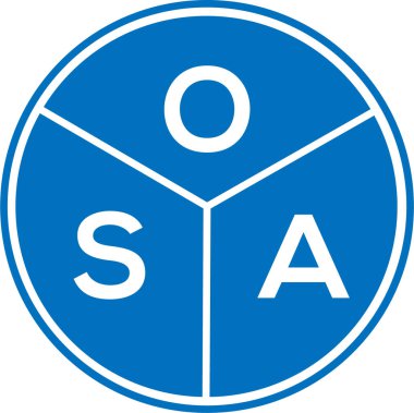 Beyaz arka planda OSA harf logosu tasarımı. OSA yaratıcı daire harfi logosu. OSA harf tasarımı.