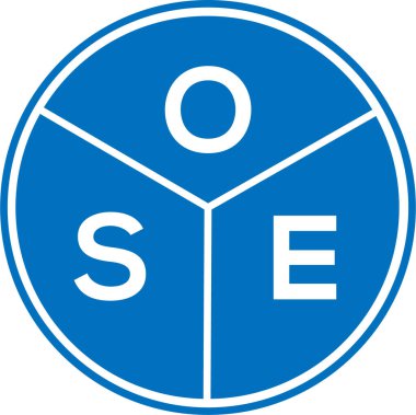 Beyaz arka planda OSE harfi logo tasarımı. OSE yaratıcı daire harfi logosu. OSE harf tasarımı.