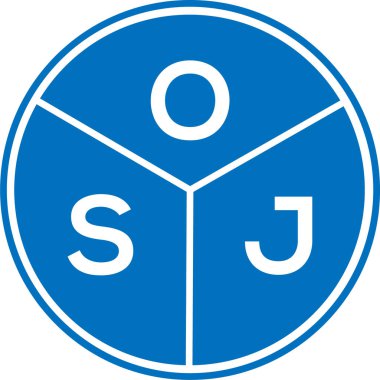 Beyaz arka planda OSJ harf logosu tasarımı. OSJ yaratıcı daire harfi logosu konsepti. OSJ harf tasarımı.