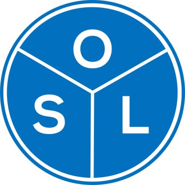 Beyaz arkaplanda OSL harf logosu tasarımı. OSL yaratıcı daire harfi logosu konsepti. OSL harf tasarımı.