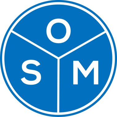 Beyaz arkaplanda OSM harf logosu tasarımı. OSM yaratıcı daire harfi logosu konsepti. OSM harf tasarımı.