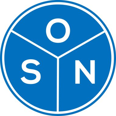 Beyaz arka planda OSn harfi logo tasarımı. Yaratıcı yuvarlak harf logosu kavramı. OSn harf tasarımı.