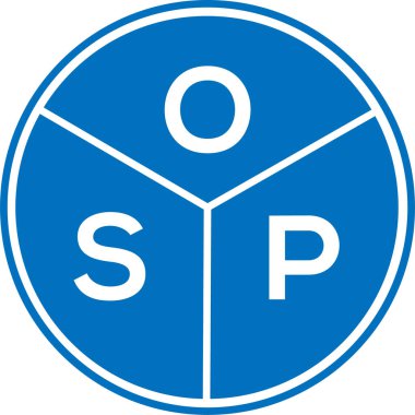 Beyaz arka planda OSP harf logosu tasarımı. OSP yaratıcı daire harfi logosu konsepti. OSP harf tasarımı.