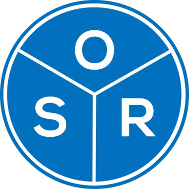 Beyaz arka planda OSR harfi logo tasarımı. OSR yaratıcı daire harfi logosu konsepti. OSR harf tasarımı.