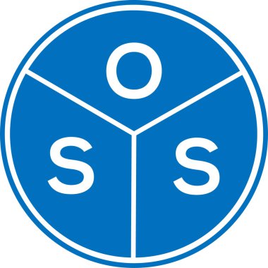 Beyaz arka planda OSS harf logosu tasarımı. OSS yaratıcı daire harfi logosu. OSS harf tasarımı.