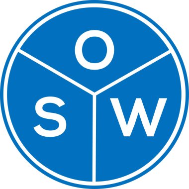 Beyaz arka planda OSW harf logosu tasarımı. OSW yaratıcı daire harfi logosu konsepti. OSW harf tasarımı.