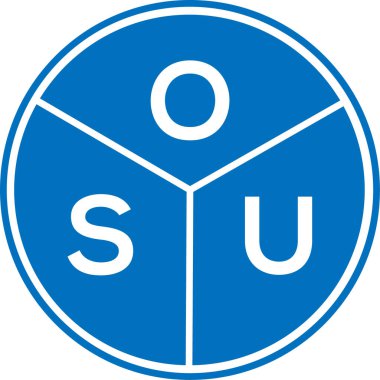 Beyaz arka planda OSU harf logosu tasarımı. OSU yaratıcı daire harfi logosu konsepti. OSU harf tasarımı.