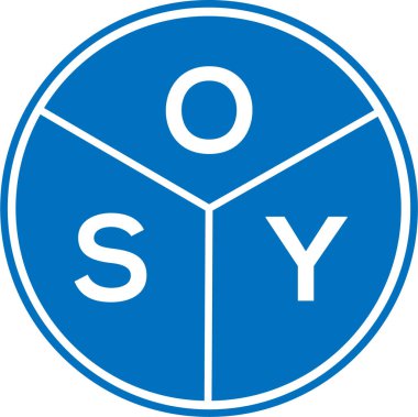 Beyaz arka planda OSY harf logosu tasarımı. OSY yaratıcı daire harfi logosu konsepti. OSY harf tasarımı.