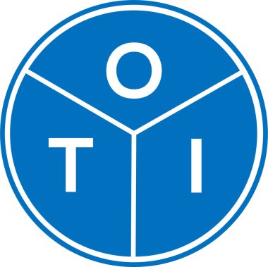 Beyaz arka planda OTI harf logosu tasarımı. OTI yaratıcı daire harfi logosu konsepti. OTI harf tasarımı.