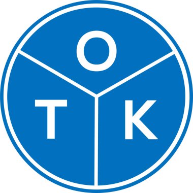 Beyaz arka planda OTK harf logosu tasarımı. OTK yaratıcı daire harfi logosu. OTK harf tasarımı.
