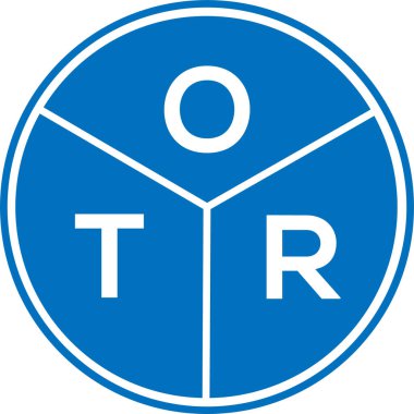 Beyaz arka planda OTR harf logosu tasarımı. OTR yaratıcı daire harfi logosu konsepti. OTR harf tasarımı.