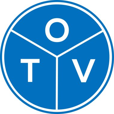 Beyaz arka planda OTV harf logosu tasarımı. OTV yaratıcı daire harfi logosu. OTV harf tasarımı.