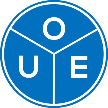 Beyaz arka planda OUE harf logosu tasarımı. Yaratıcı yuvarlak harf logosu kavramı. OUE harf dizaynı. Beyaz arkaplanda OUE harf logosu tasarımı. Yaratıcı yuvarlak harf logosu kavramı. OUE harf tasarımı.