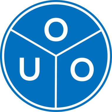 Beyaz arka planda ouo harfli logo tasarımı. Yaratıcı yuvarlak harf logosu kavramı. ouo harf tasarımı.