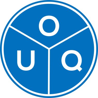 Beyaz arka planda OUQ harfi logo tasarımı. OUQ yaratıcı daire harfi logosu konsepti. OUQ harf tasarımı.
