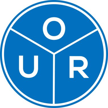 Beyaz arka planda harf logomuz tasarımı. Yaratıcı yuvarlak harf logomuz. Bizim harf tasarımımız.