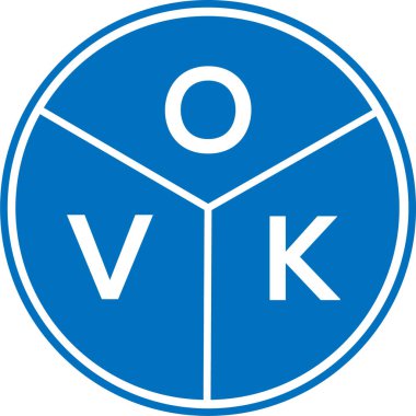 Beyaz arka planda OVK harf logosu tasarımı. OVK yaratıcı daire harfi logosu. OVK harf tasarımı.