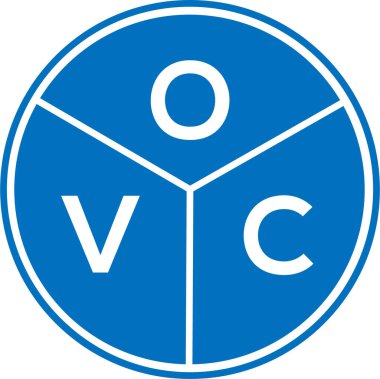 Beyaz arka planda OVC harf logosu tasarımı. OVC yaratıcı daire harfi logosu konsepti. OVC harf tasarımı.