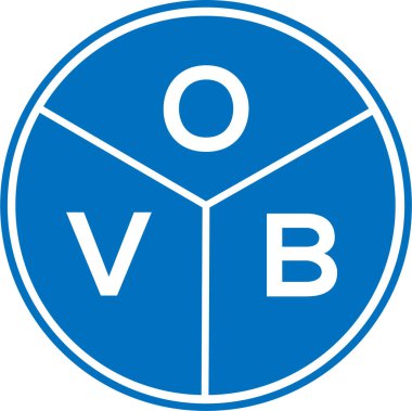 Beyaz arka planda OVB harfi logo tasarımı. OVB yaratıcı daire harfi logosu konsepti. OVB harf tasarımı.