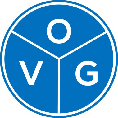 Beyaz arka planda OVG harf logosu tasarımı. OVG yaratıcı daire harfi logosu konsepti. OVG harf tasarımı.
