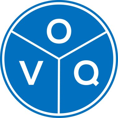 Beyaz arka planda OVQ harf logosu tasarımı. OVQ yaratıcı daire harfi logosu konsepti. OVQ harf tasarımı.