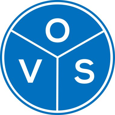 Beyaz arka planda OVS harf logosu tasarımı. OVS yaratıcı daire harf logosu konsepti. OVS harf tasarımı.