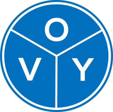 Beyaz arka planda OVY harf logosu tasarımı. OVY yaratıcı daire harf logosu konsepti. OVY harf tasarımı.